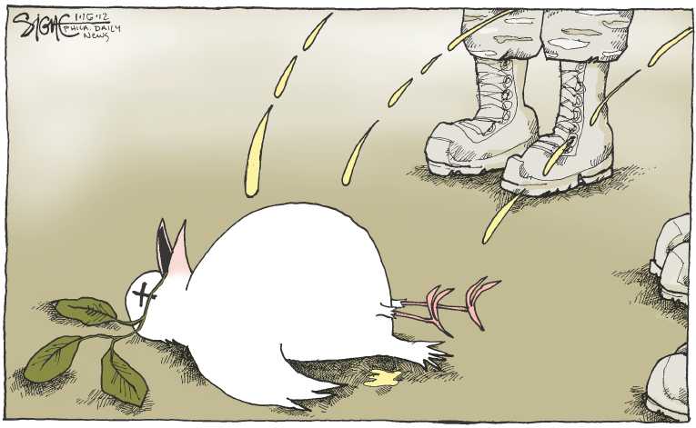 Political/Editorial Cartoon by Signe Wilkinson, Philadelphia Daily News on War Against Terror Escalating