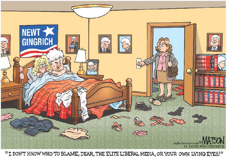 Political/Editorial Cartoon by RJ Matson, Cagle Cartoons on Gingrich Wins South Carolina