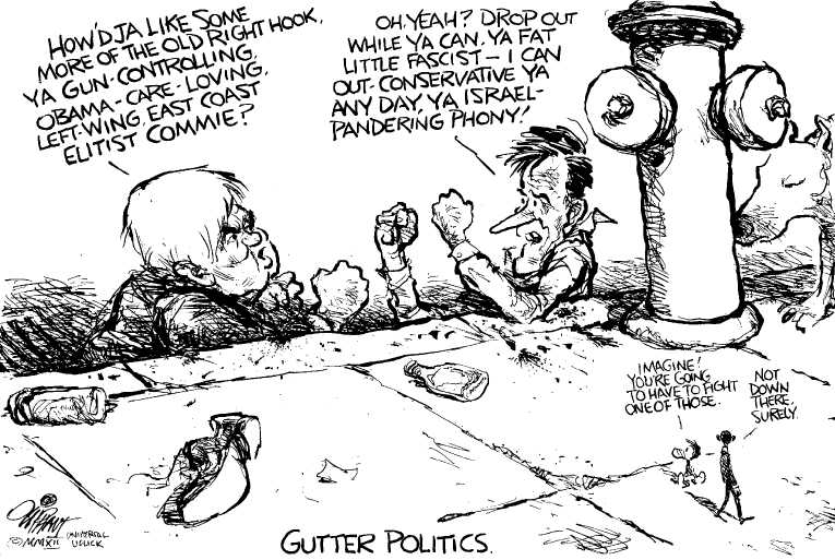 Political/Editorial Cartoon by Pat Oliphant, Universal Press Syndicate on Romney Wins Florida