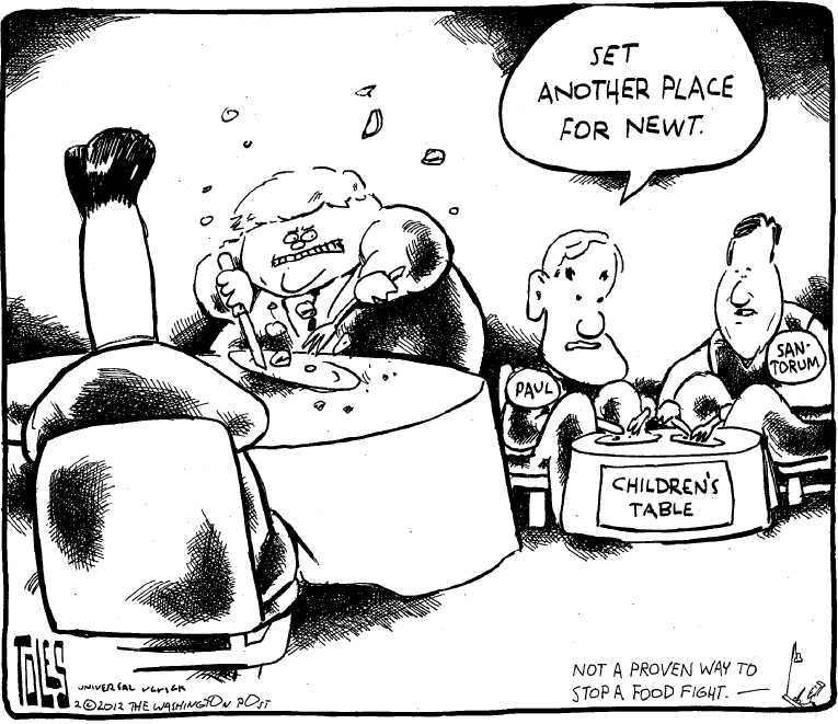 Political/Editorial Cartoon by Tom Toles, Washington Post on Romney Wins Florida