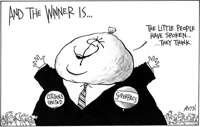 Political/Editorial Cartoon by Tony Auth, Philadelphia Inquirer on Romney Wins Florida