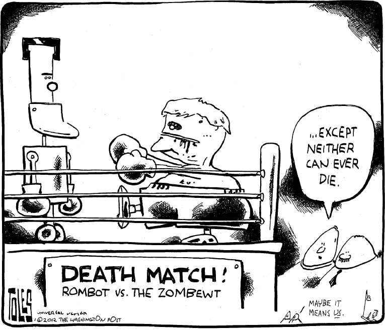 Political/Editorial Cartoon by Tom Toles, Washington Post on Romney Wins Florida
