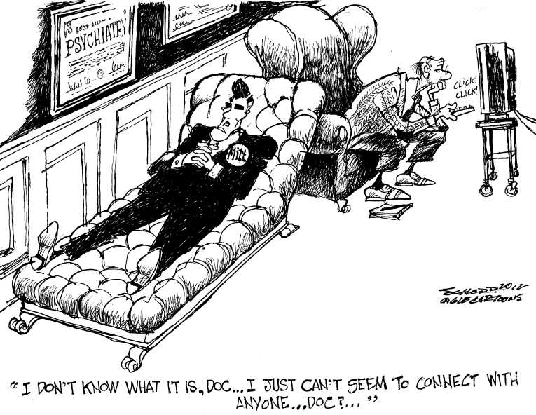 Political/Editorial Cartoon by Bill Schorr, Cagle Cartoons on Romney Hits His Stride