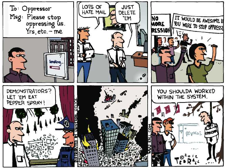 Political/Editorial Cartoon by Ted Rall on US Gets Safer