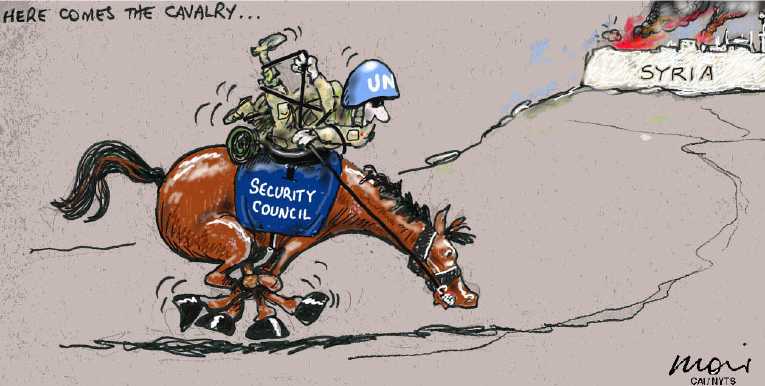 Political/Editorial Cartoon by Alan Moir, Sydney Morning Herald, Australia on Hundreds Dead in Syria