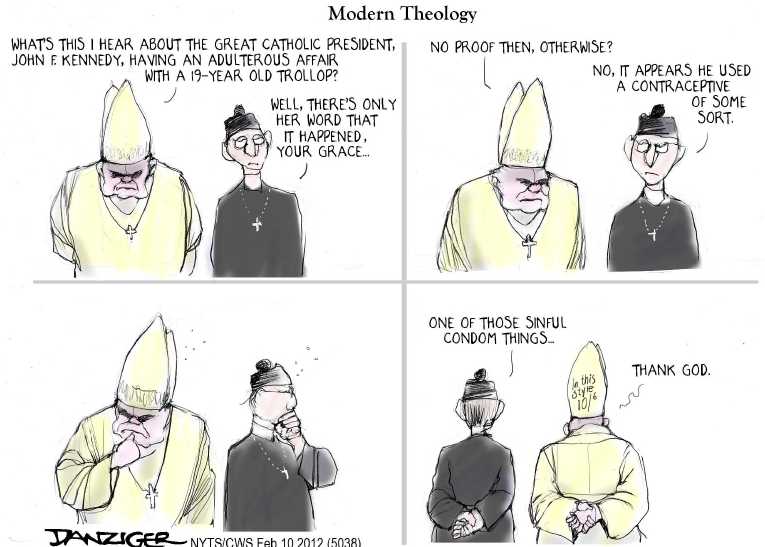 Political/Editorial Cartoon by Jeff Danziger, CWS/CartoonArts Intl. on Contraception Compromise Reached
