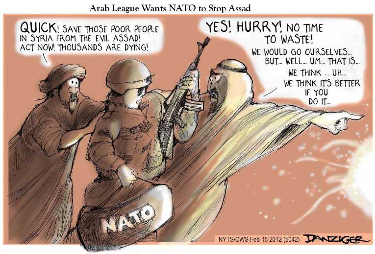 Political/Editorial Cartoon by Jeff Danziger, CWS/CartoonArts Intl. on Syrian Killings Escalate