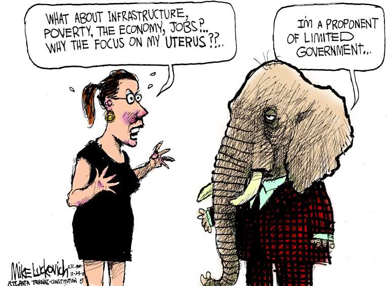 Political/Editorial Cartoon by Mike Luckovich, Atlanta Journal-Constitution on GOP Talking Sex