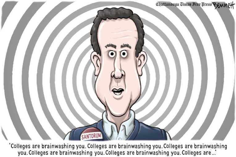 Political/Editorial Cartoon by Clay Bennett, Chattanooga Times Free Press on Romney Wins Michigan