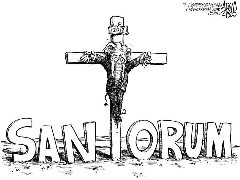 Political/Editorial Cartoon by Adam Zyglis, The Buffalo News on Romney Claims Victory