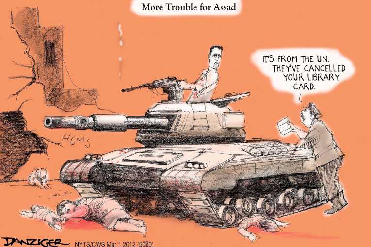 Political/Editorial Cartoon by Jeff Danziger, CWS/CartoonArts Intl. on Syrian Crisis Worsening