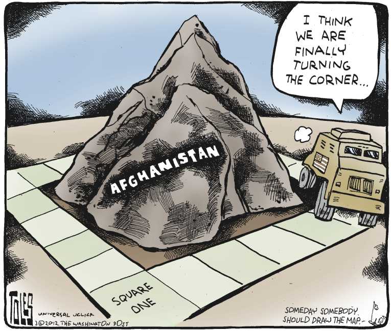 Political/Editorial Cartoon by Tom Toles, Washington Post on US Soldier Massacres 16 Civilians