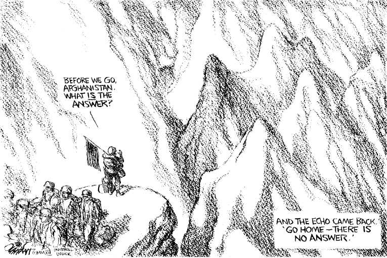 Political/Editorial Cartoon by Pat Oliphant, Universal Press Syndicate on US Soldier Massacres 16 Civilians