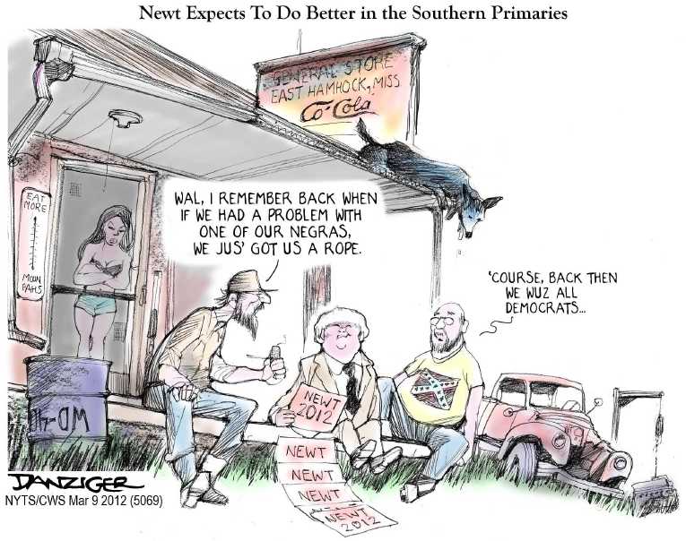 Political/Editorial Cartoon by Jeff Danziger, CWS/CartoonArts Intl. on Santorum Wins Again