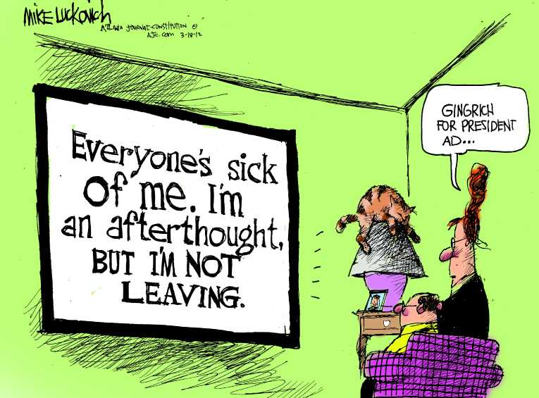 Political/Editorial Cartoon by Mike Luckovich, Atlanta Journal-Constitution on Romney Wins Illinois
