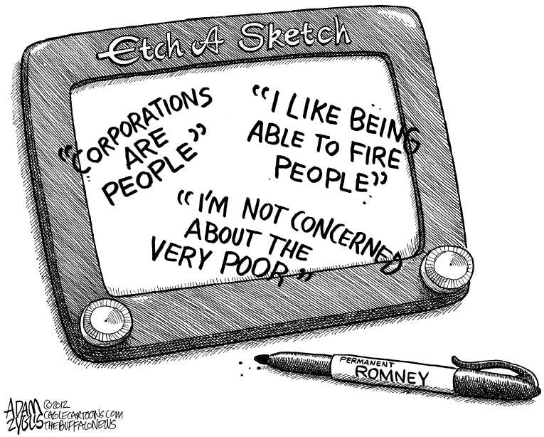 Political/Editorial Cartoon by Adam Zyglis, The Buffalo News on Romney Shaking Things Up