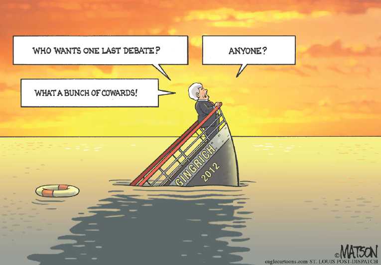 Political/Editorial Cartoon by RJ Matson, Cagle Cartoons on Romney Wins Three Primaries