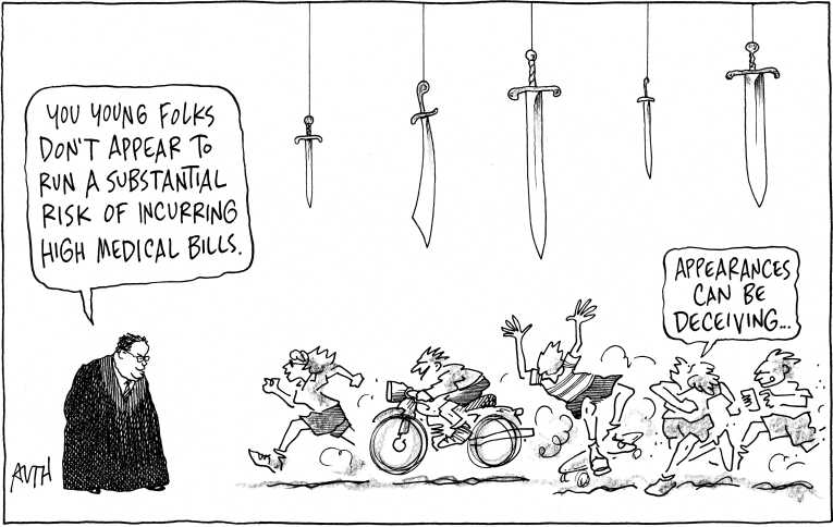 Political/Editorial Cartoon by Tony Auth, Philadelphia Inquirer on Strip Search Decision Explained