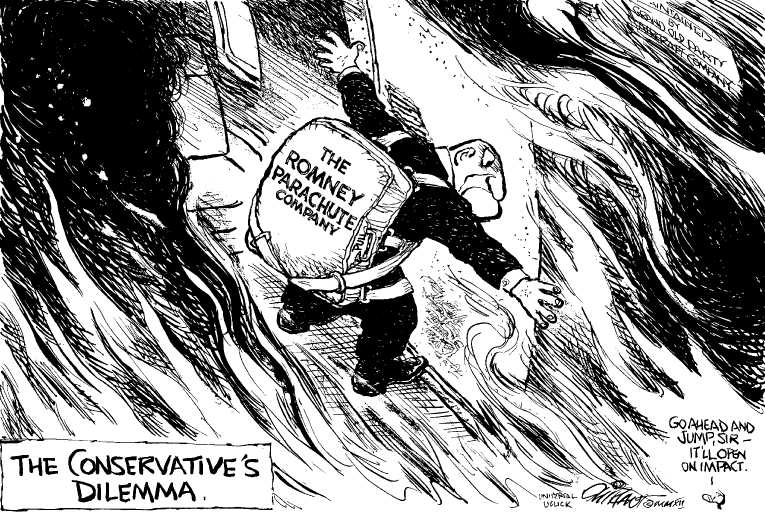 Political/Editorial Cartoon by Pat Oliphant, Universal Press Syndicate on Santorum Drops Out