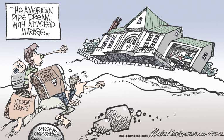 Political/Editorial Cartoon by Mike Keefe, Denver Post on Tax Deadline Stresses Americans