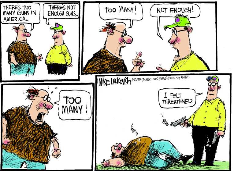 Political/Editorial Cartoon by Mike Luckovich, Atlanta Journal-Constitution on Zimmerman Charged With Murder