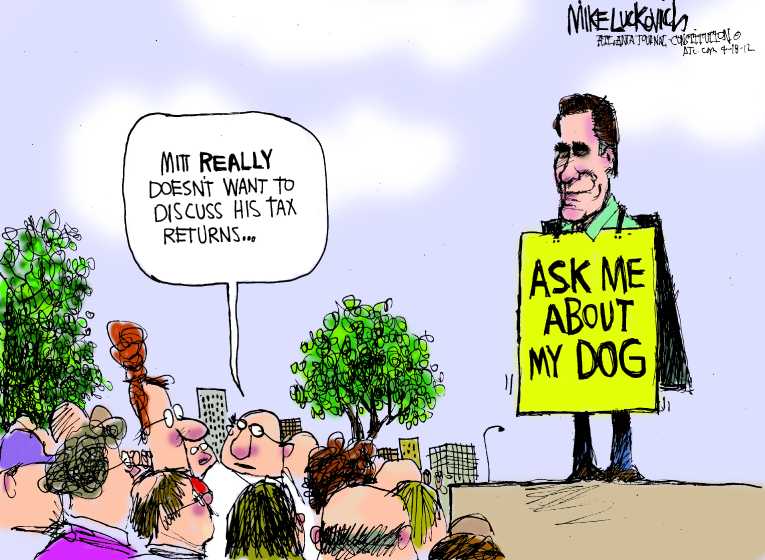 Political/Editorial Cartoon by Mike Luckovich, Atlanta Journal-Constitution on GOP Defends Ann Romney