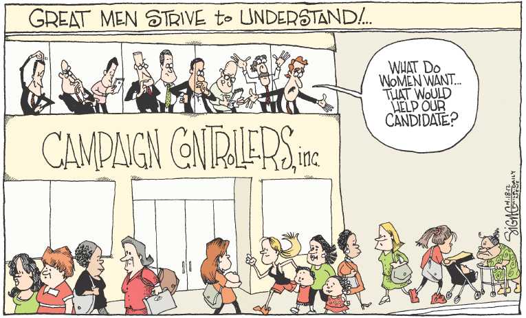 Political/Editorial Cartoon by Signe Wilkinson, Philadelphia Daily News on Republicans Facing Uphill Battle