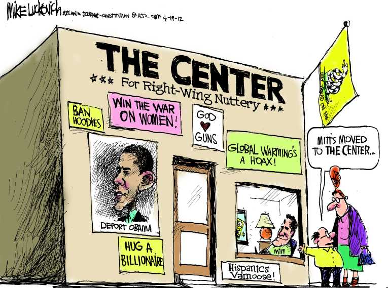 Political/Editorial Cartoon by Mike Luckovich, Atlanta Journal-Constitution on Romney Perplexed by Polls