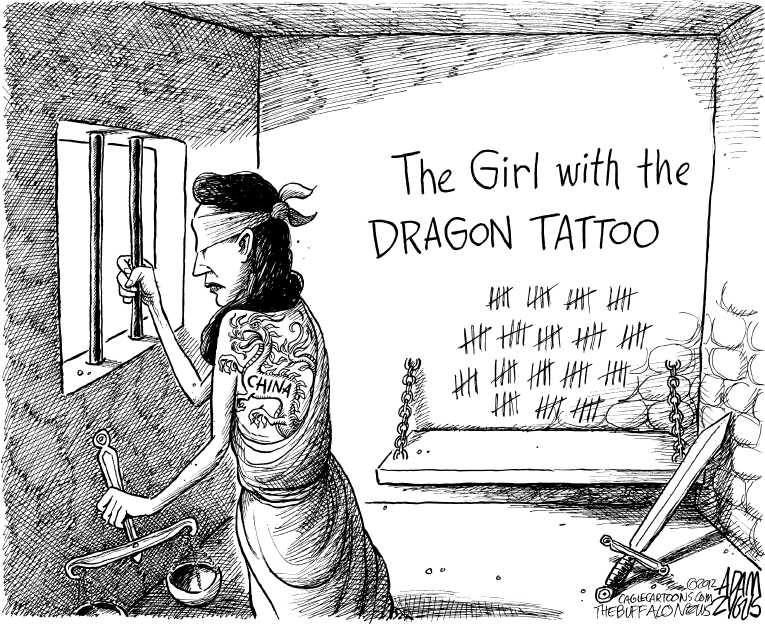 Political/Editorial Cartoon by Adam Zyglis, The Buffalo News on Chinese Dissident Cleared to Flee