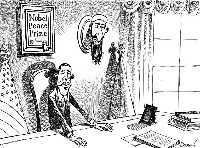 Political/Editorial Cartoon by Patrick Chappatte, International Herald Tribune on Obama Launches Re-election Campaign