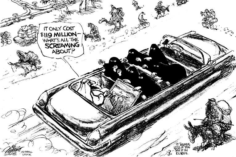 Political/Editorial Cartoon by Pat Oliphant, Universal Press Syndicate on In Other News