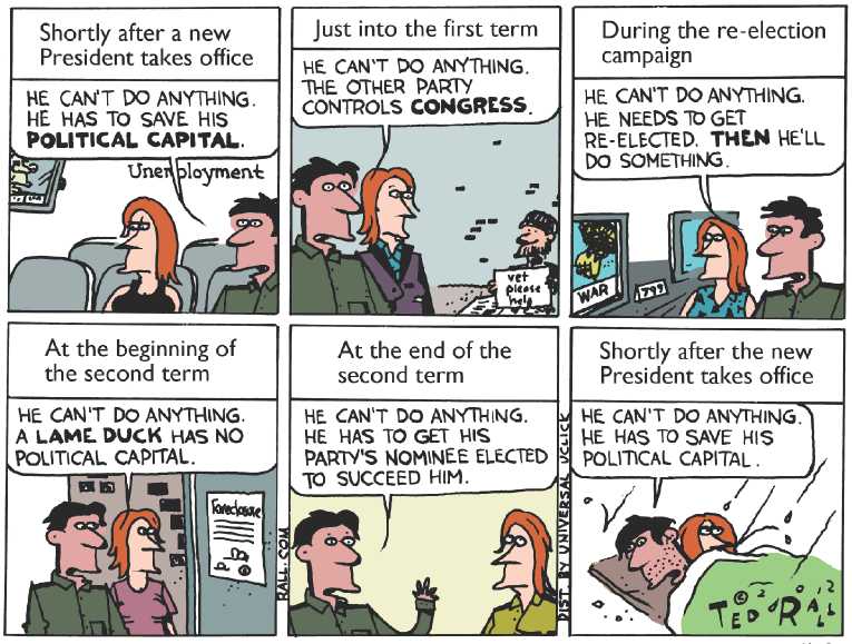 Political/Editorial Cartoon by Ted Rall on Presidential Race Heating Up