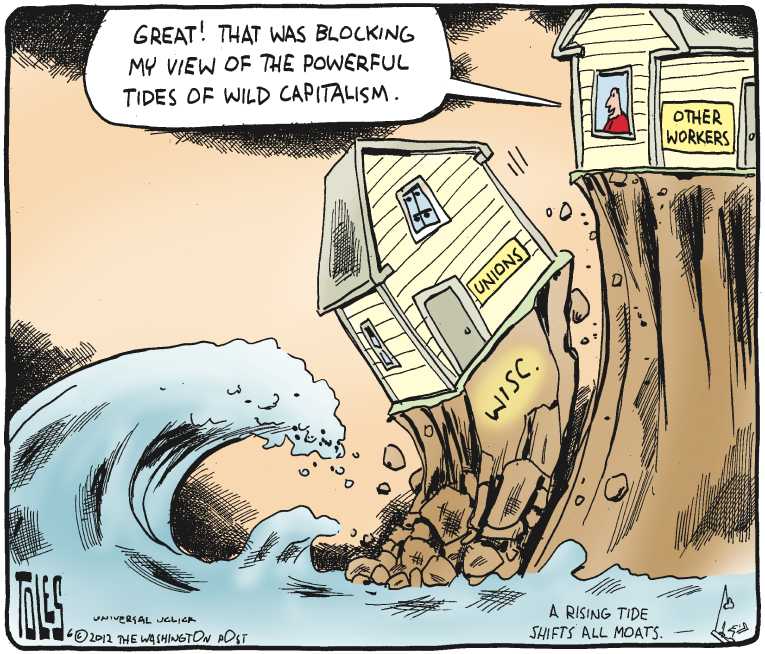 Political/Editorial Cartoon by Tom Toles, Washington Post on Walker Survives Recall Election