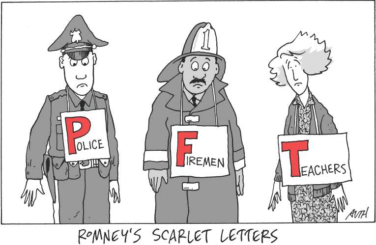 Political/Editorial Cartoon by Tony Auth, Philadelphia Inquirer on Presidential Race Tightening