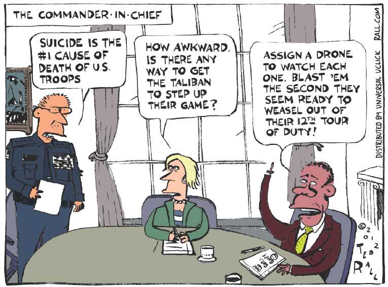 Political/Editorial Cartoon by Ted Rall on Obama Defends Kill List