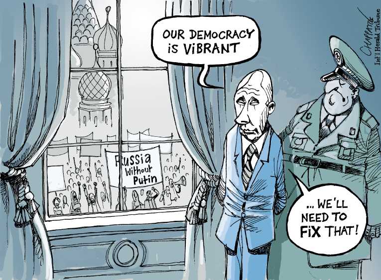 Political/Editorial Cartoon by Patrick Chappatte, International Herald Tribune on In Other News