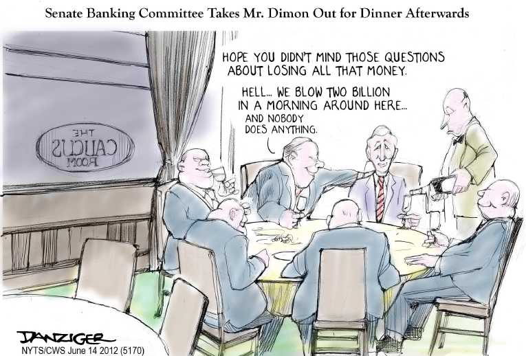 Political/Editorial Cartoon by Jeff Danziger, CWS/CartoonArts Intl. on Bankers Explain
