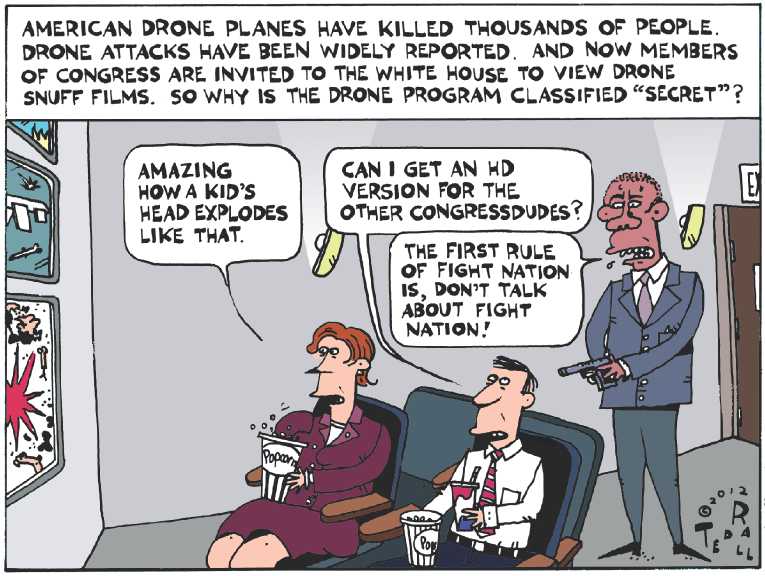Political/Editorial Cartoon by Ted Rall on War on Terror Escalates