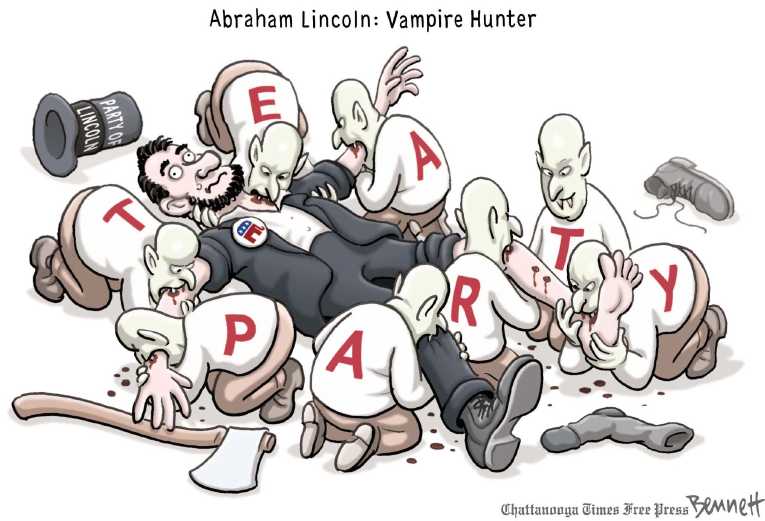 Political/Editorial Cartoon by Clay Bennett, Chattanooga Times Free Press on Romney Vows to Repeal ObamaCare