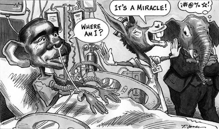 Political/Editorial Cartoon by Taylor Jones, Tribune Media Services on ObamaCare Upheld!