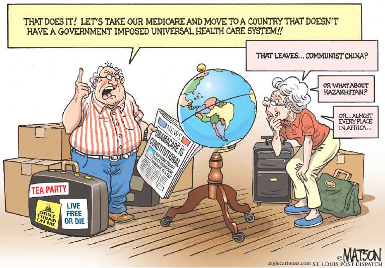 Political/Editorial Cartoon by RJ Matson, Cagle Cartoons on GOP Warns of Death Panels