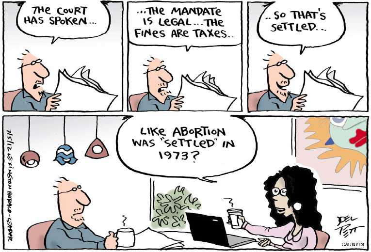 Political/Editorial Cartoon by Joel Pett, Lexington Herald-Leader, CWS/CartoonArts Intl. on GOP Warns of Death Panels