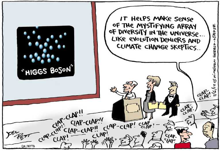 Political/Editorial Cartoon by Joel Pett, Lexington Herald-Leader, CWS/CartoonArts Intl. on Key to Universe Discovered