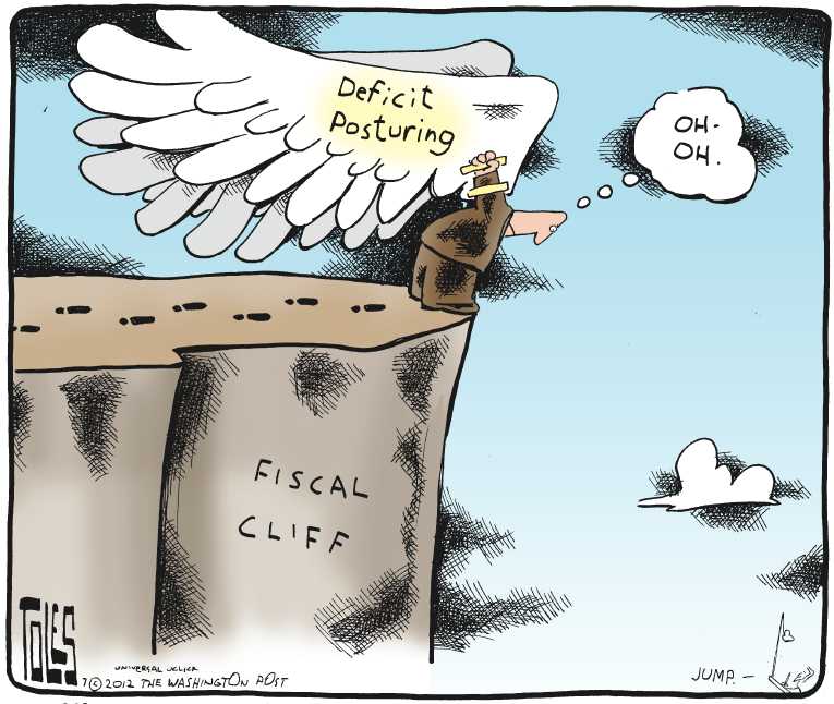 Political/Editorial Cartoon by Tom Toles, Washington Post on Deficit Growing