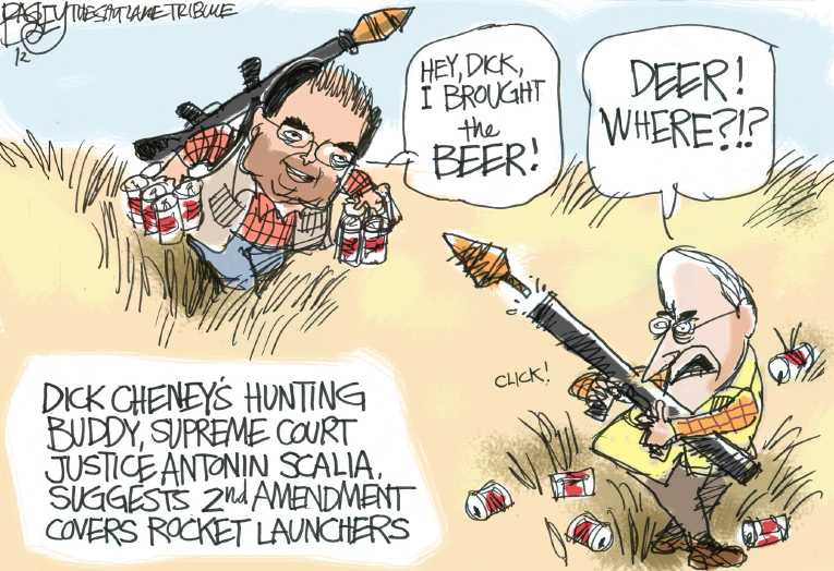 Political/Editorial Cartoon by Pat Bagley, Salt Lake Tribune on 12 Victims Remain Dead