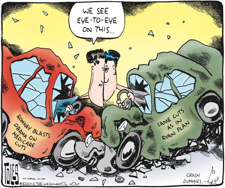 Political/Editorial Cartoon by Tom Toles, Washington Post on Ryan Choice Having Major Impact