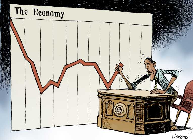 Political/Editorial Cartoon by Patrick Chappatte, International Herald Tribune on Obama Positioning for Election