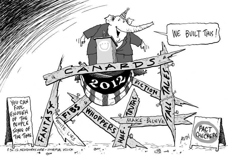 Political/Editorial Cartoon by Tony Auth, Philadelphia Inquirer on GOP Basking In Afterglow