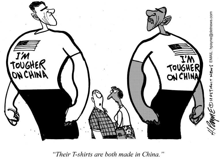 Political/Editorial Cartoon by Henry Payne, The Detroit News on Campaigns Heats Up