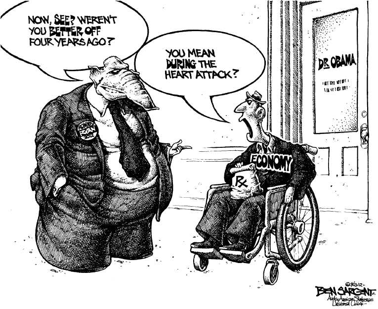 Political/Editorial Cartoon by Ben Sargent, Austin American-Statesman on GOP Doubling Down on the Economy
